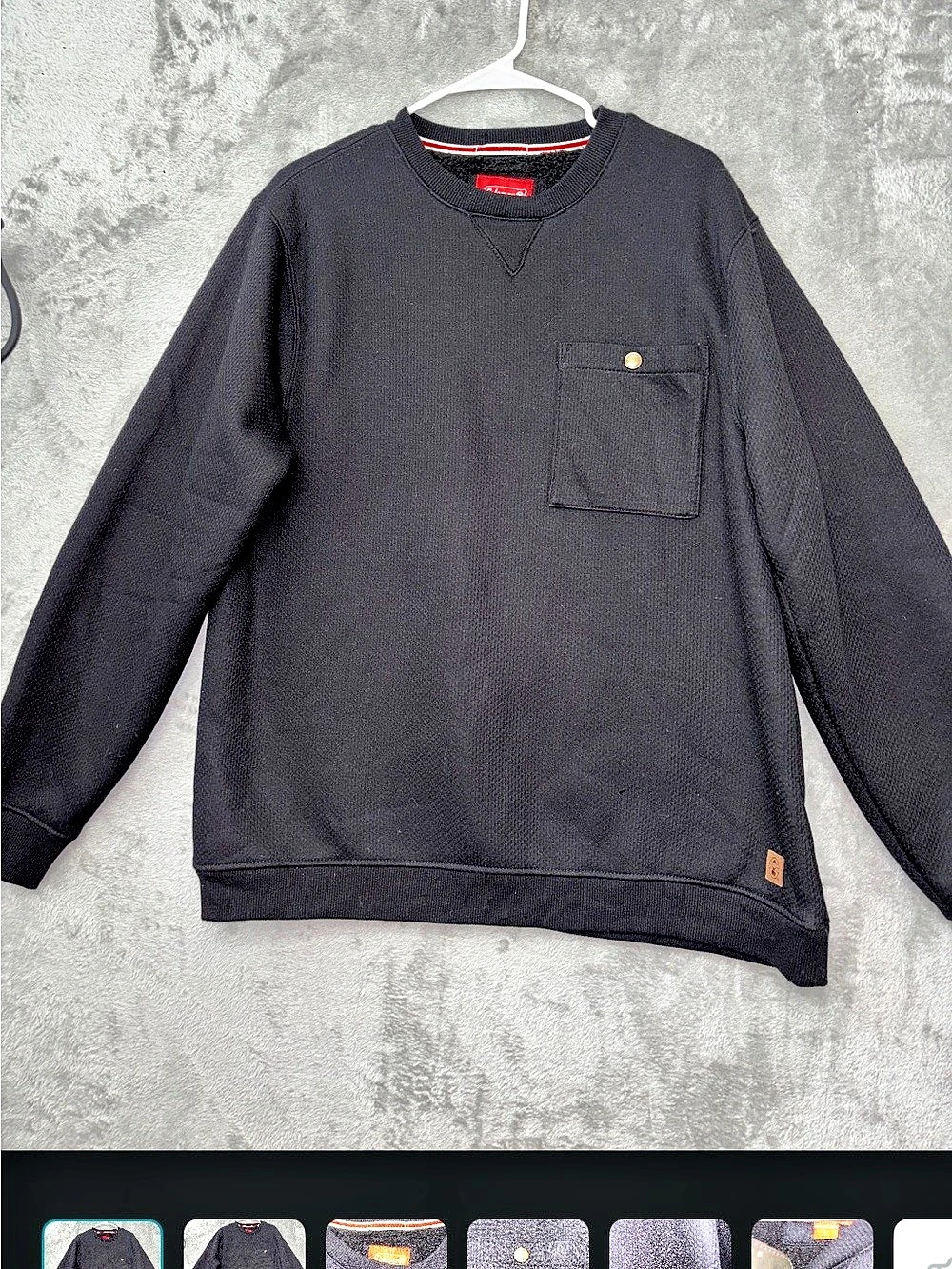 Coleman Men's Sherpa Lined Pocket Sweatshirt Size Large Black